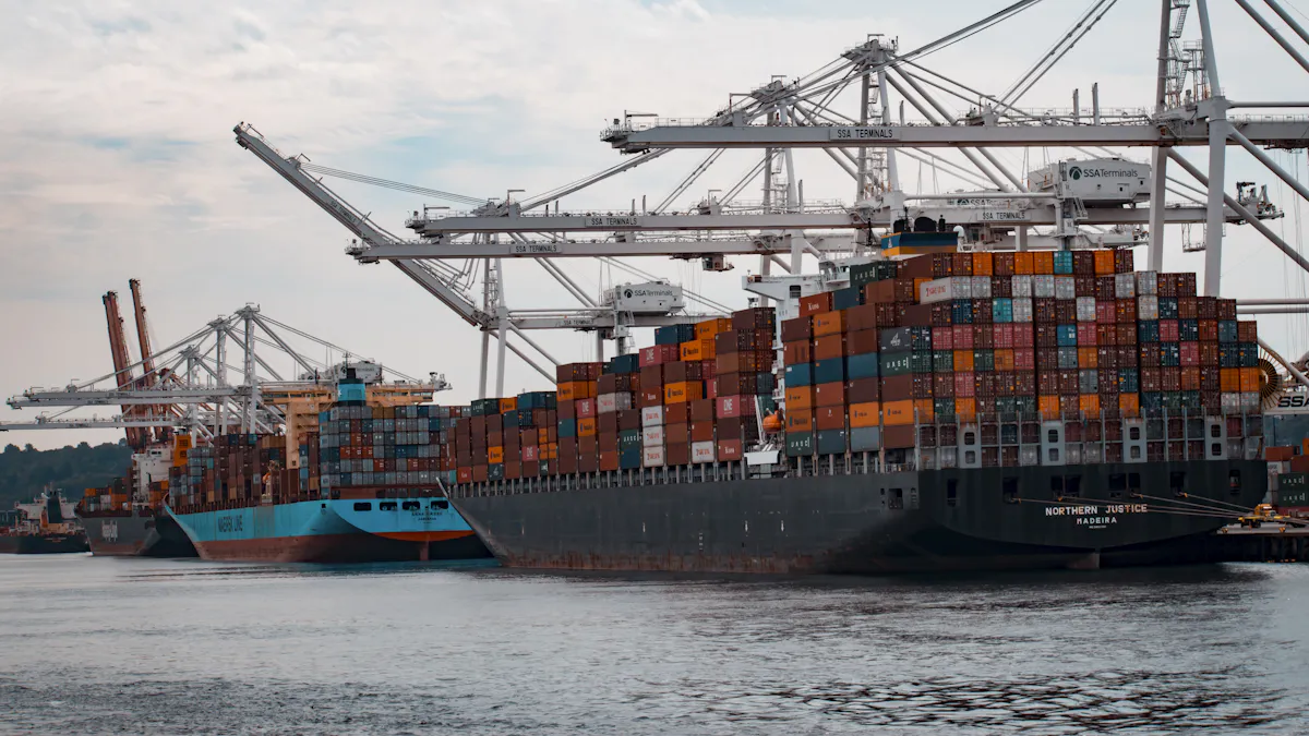A container truck moving freight